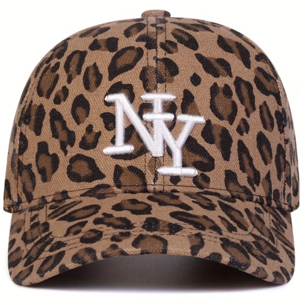 Women’s Leopard Print NY Adjustable Baseball Cap NWT Hat - Picture 1 of 3